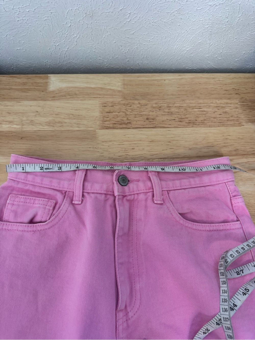 J Galt Brandy Melville Pink Denim High Rise Shorts - Picture 4 of 6